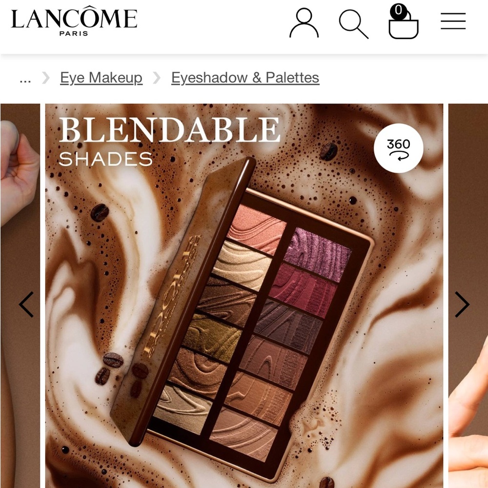 Lancôme Eyeshadow Palette — Pink, Purple, Gold, Brown, Cream